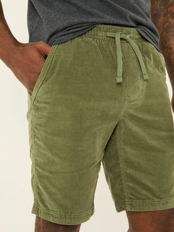 Fat Face Shorts Men Khaki Green Seaton Pull On Cord Shorts