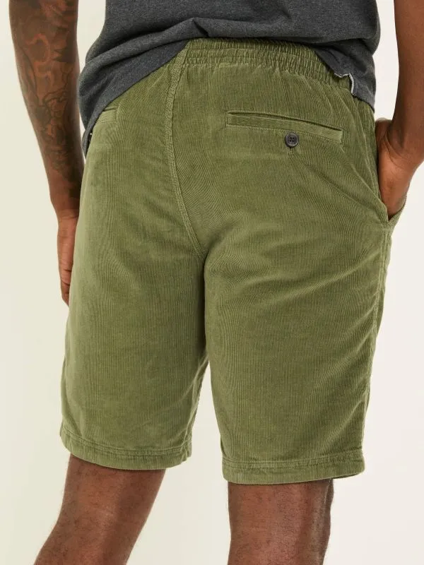 Fat Face Shorts Men Khaki Green Seaton Pull On Cord Shorts