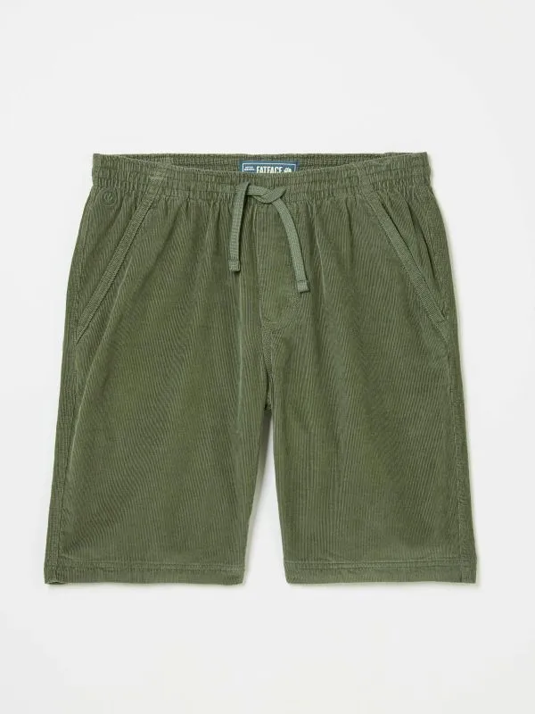 Fat Face Shorts Men Khaki Green Seaton Pull On Cord Shorts