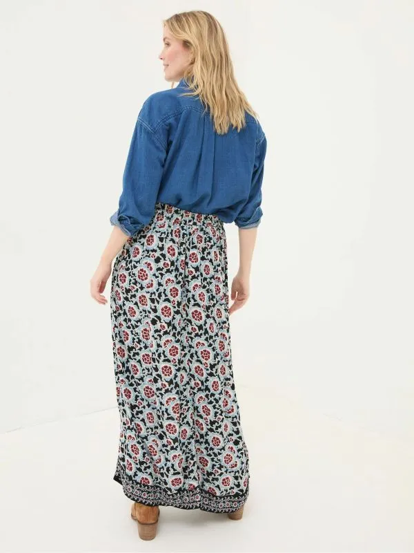 Fat Face Skirts Women Arabella Black Wild Floral Midi Skirt