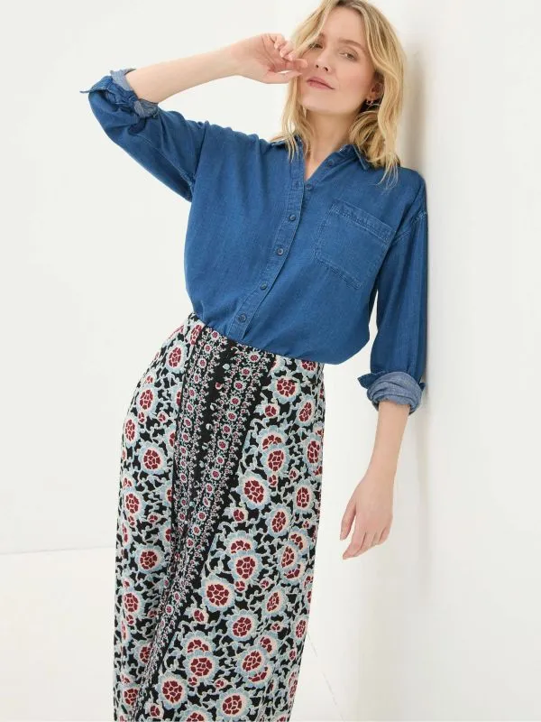 Fat Face Skirts Women Arabella Black Wild Floral Midi Skirt