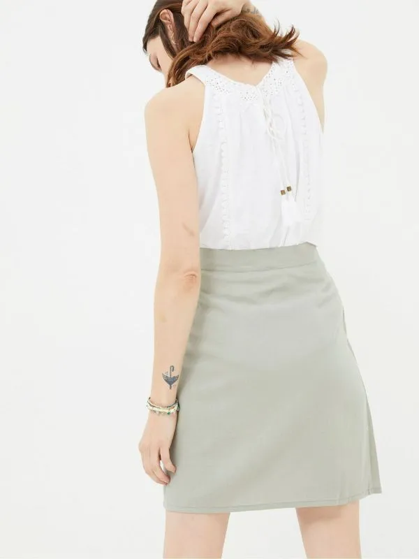 Fat Face Skirts Women Mia Green Linen Blend Skirt
