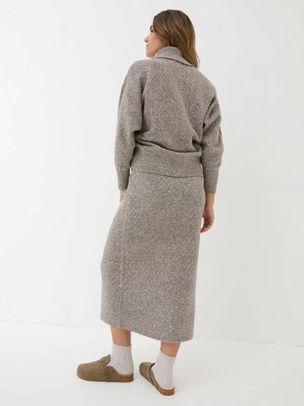 Fat Face Skirts Women Oatmeal Knitted Skirt
