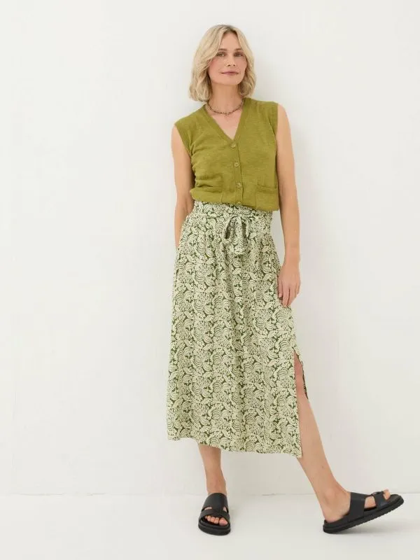 Fat Face Skirts Women Sascha Green Damask Floral Midi Skirt