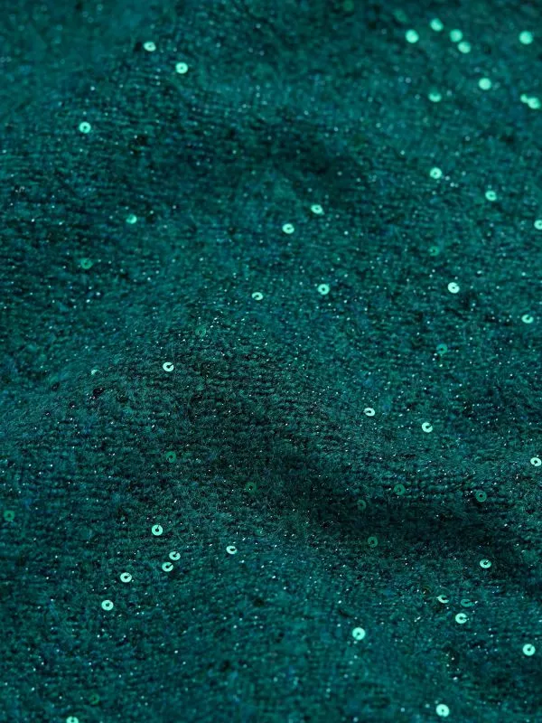Fat Face Skirts Women Teal Blue Sequin Knit Skirt