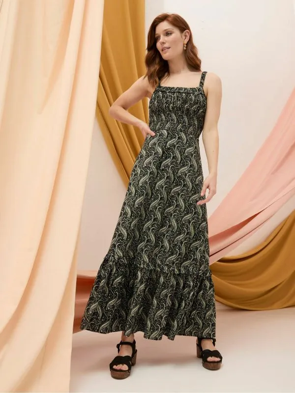 Fat Face Skirts Women Vita Black Paisley Maxi Skirt