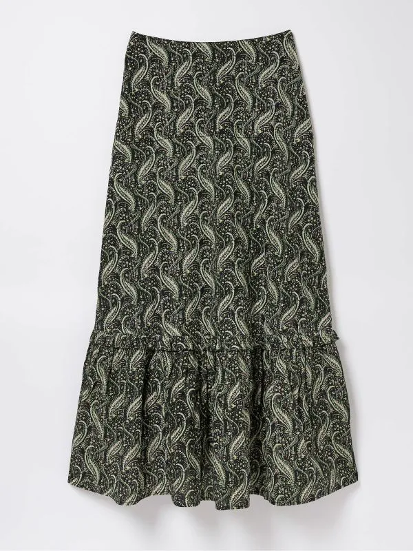 Fat Face Skirts Women Vita Black Paisley Maxi Skirt