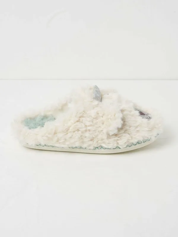 Fat Face Slippers Women Poppy White Polar Bear Slippers