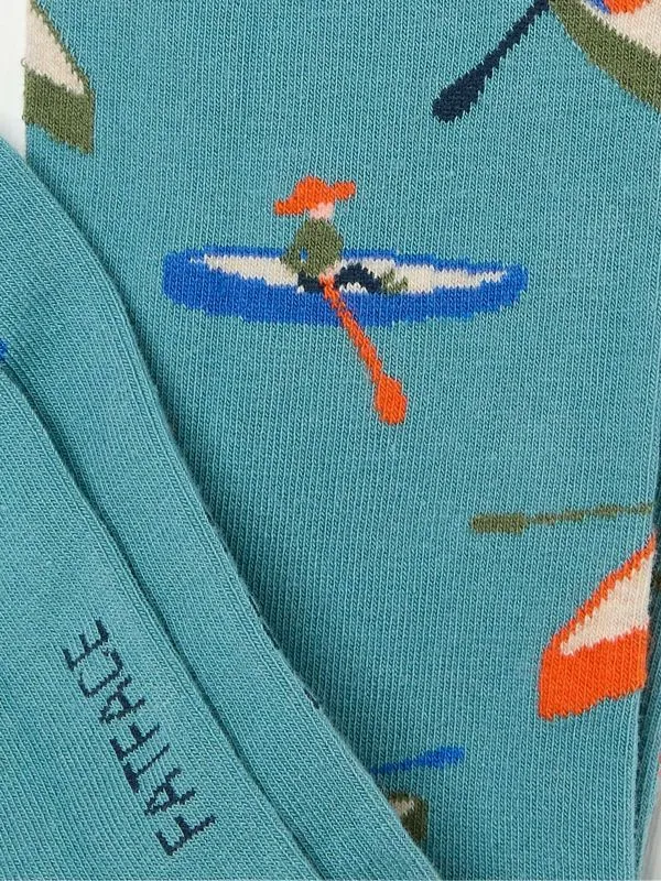 Fat Face Socks Men Blue Canoe Socks