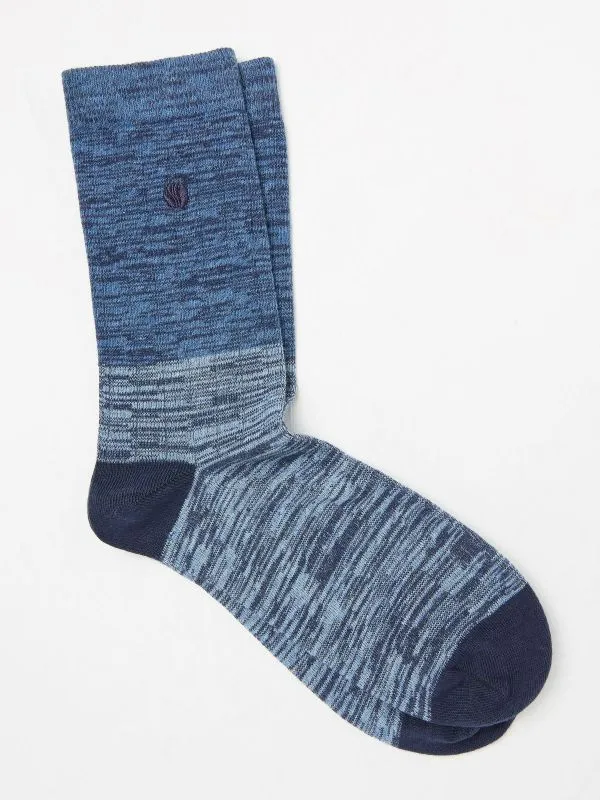 Fat Face Socks Men Blue Textured Socks