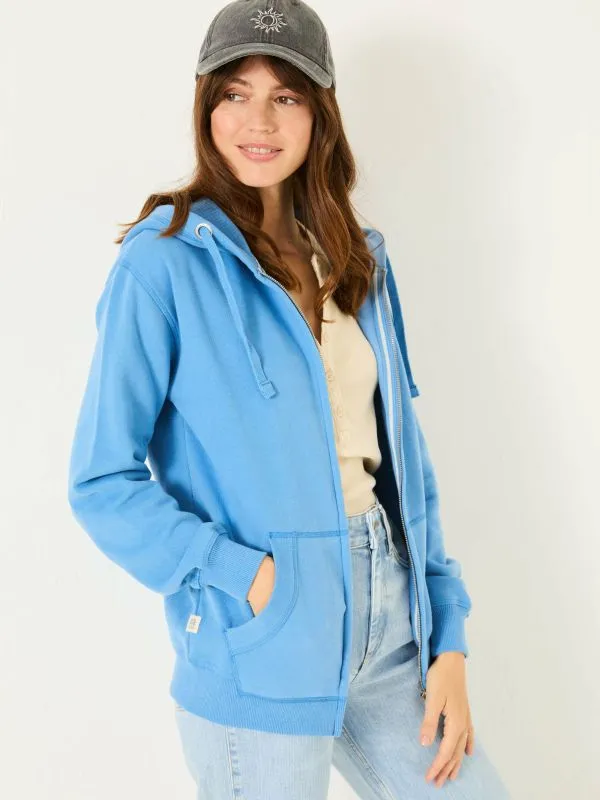 Fat Face Sweatshirts and Hoodies Women Bright Blue Amy Zip Through Hoodie