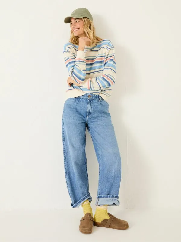 Fat Face Sweatshirts and Hoodies Women Natural 100 Cotton Georgia Stripe Crew Sweater