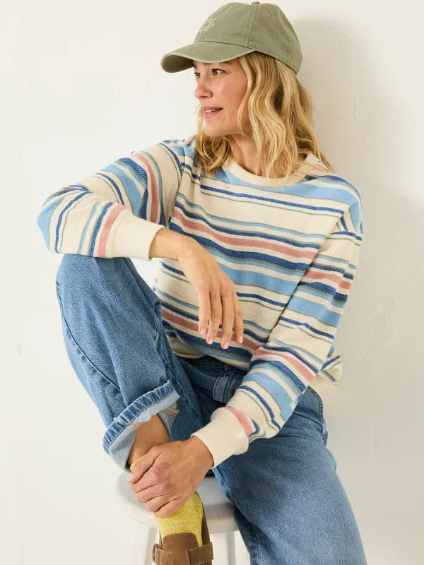 Fat Face Sweatshirts and Hoodies Women Natural 100 Cotton Georgia Stripe Crew Sweater Fat Face Sweatshirts and Hoodies Women Natural 100 Cotton Georgia Stripe Crew Sweater