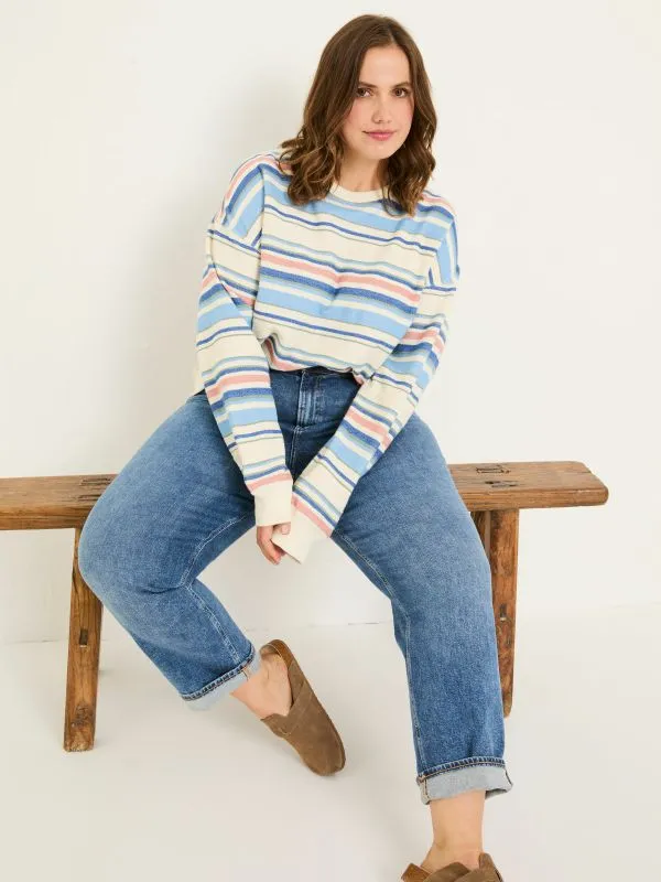 Fat Face Sweatshirts and Hoodies Women Natural 100 Cotton Georgia Stripe Crew Sweater Fat Face Sweatshirts and Hoodies Women Natural 100 Cotton Georgia Stripe Crew Sweater