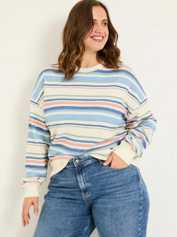 Fat Face Sweatshirts and Hoodies Women Natural 100 Cotton Georgia Stripe Crew Sweater Fat Face Sweatshirts and Hoodies Women Natural 100 Cotton Georgia Stripe Crew Sweater