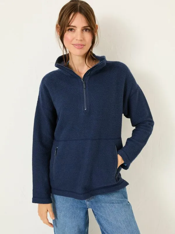 Fat Face Sweatshirts and Hoodies Women Navy Thea Half Neck Sweatshirt