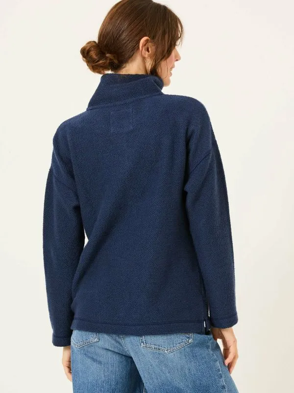 Fat Face Sweatshirts and Hoodies Women Navy Thea Half Neck Sweatshirt
