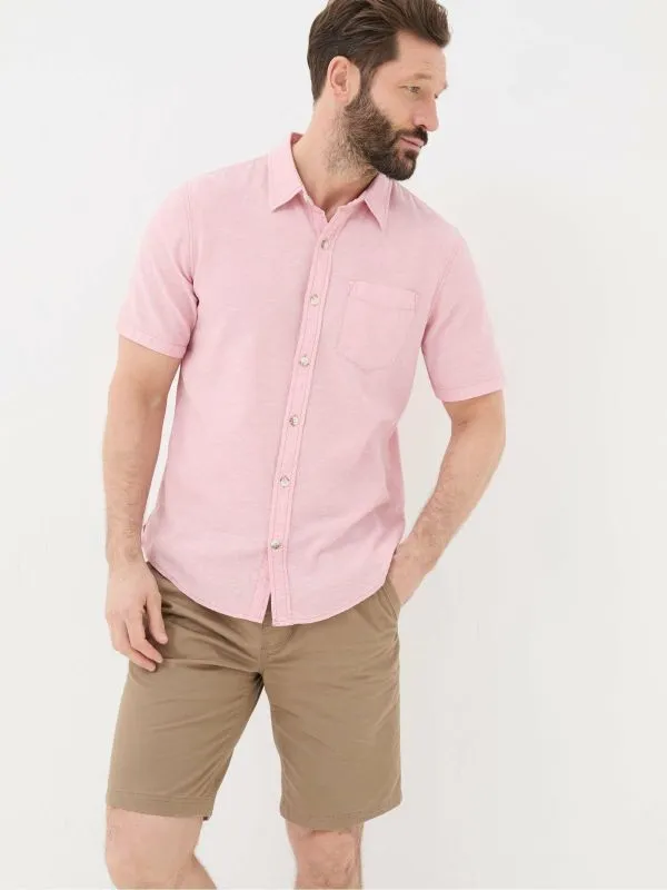 Fat Face Tall Collection Men Bugle Pink Linen Cotton Shirt