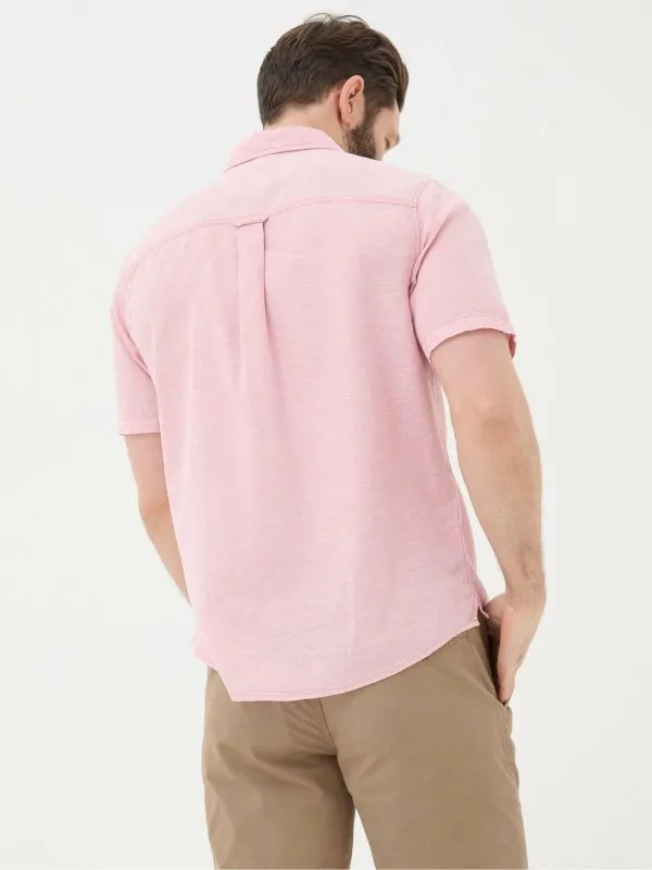 Fat Face Tall Collection Men Bugle Pink Linen Cotton Shirt