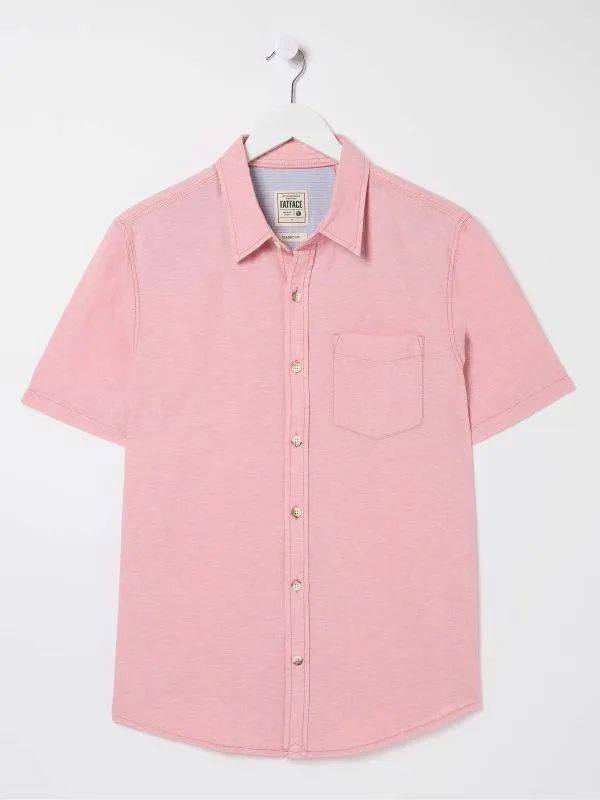 Fat Face Tall Collection Men Bugle Pink Linen Cotton Shirt