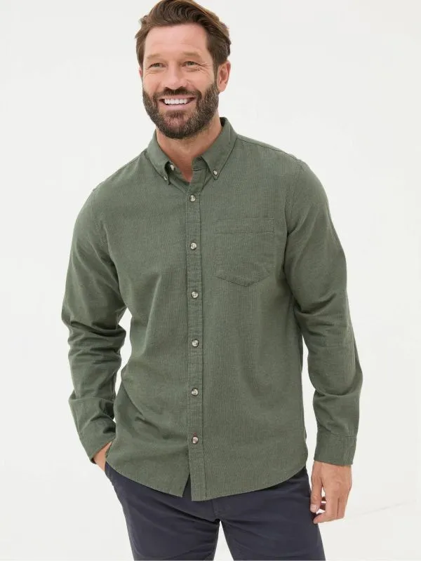 Fat Face Tall Collection Men Green Long Sleeve Tadlow Shirt