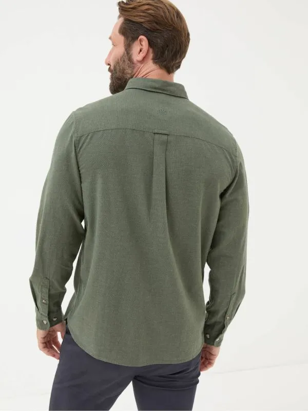 Fat Face Tall Collection Men Green Long Sleeve Tadlow Shirt