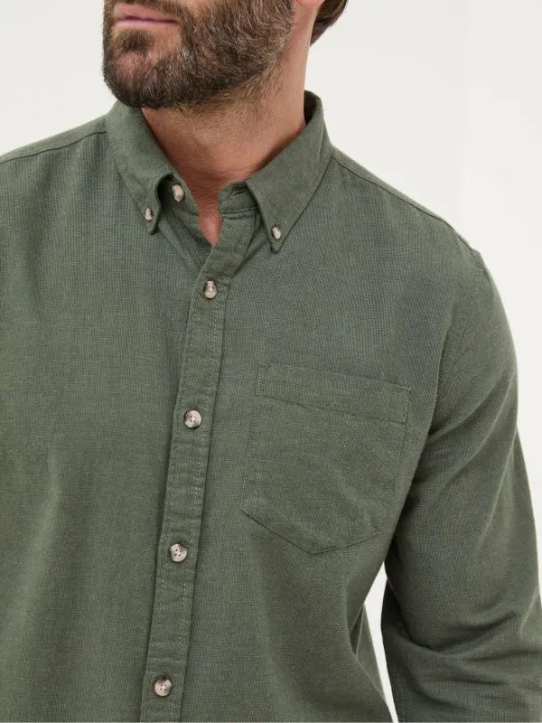 Fat Face Tall Collection Men Green Long Sleeve Tadlow Shirt