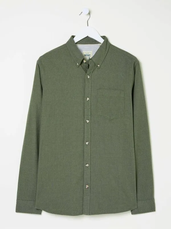 Fat Face Tall Collection Men Green Long Sleeve Tadlow Shirt