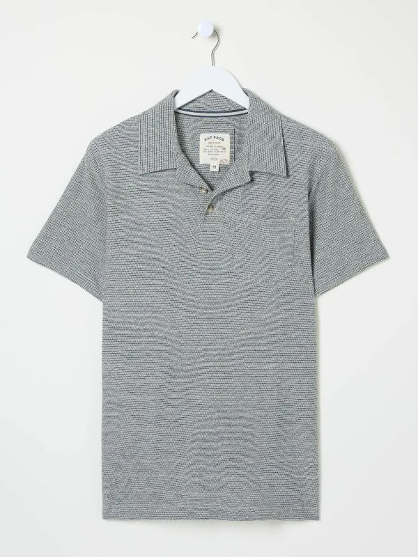 Fat Face Tall Collection Men Grey Southwick Textured Polo Shirt