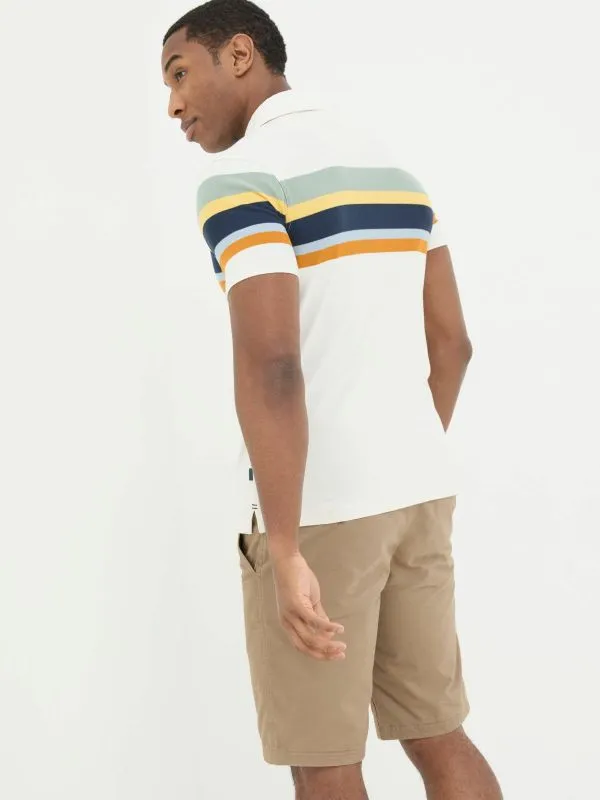 Fat Face Tall Collection Men Natural Perranporth Chest Stripe Polo Shirt