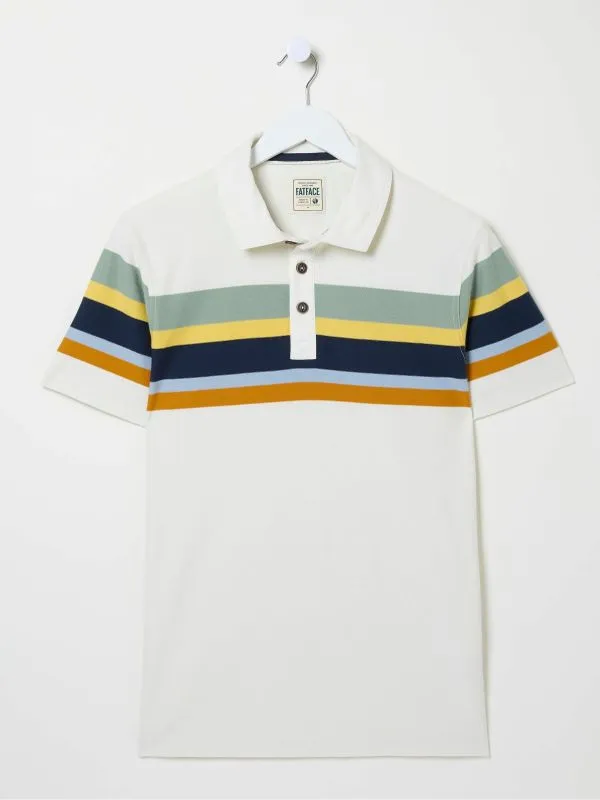 Fat Face Tall Collection Men Natural Perranporth Chest Stripe Polo Shirt