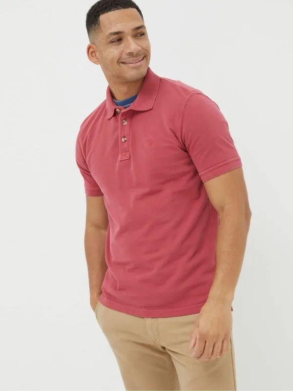Fat Face Tall Collection Men Pink Pique Polo Shirt