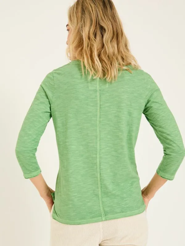 Fat Face Tops and TShirts Women Aster Light Green 100 Organic Cotton 34 Sleeve TShirt