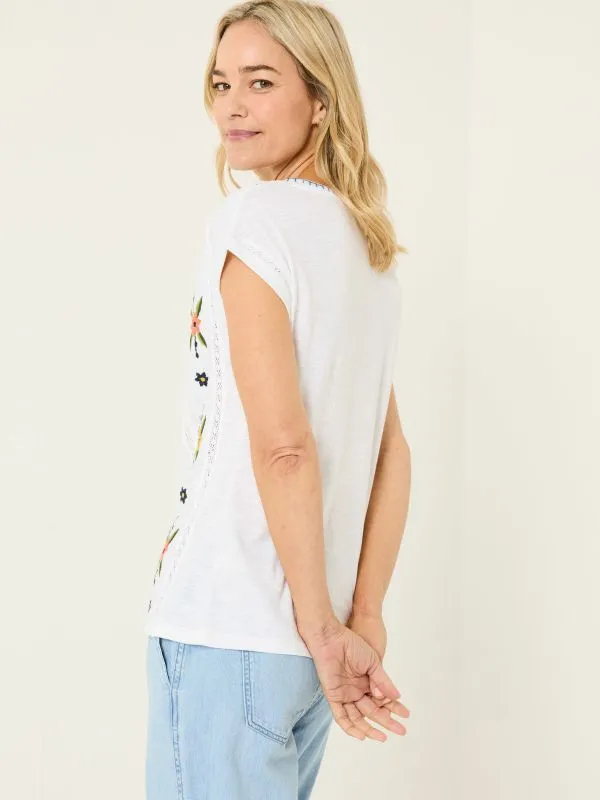 Fat Face Tops and TShirts Women Ivy White Embroidered TShirt