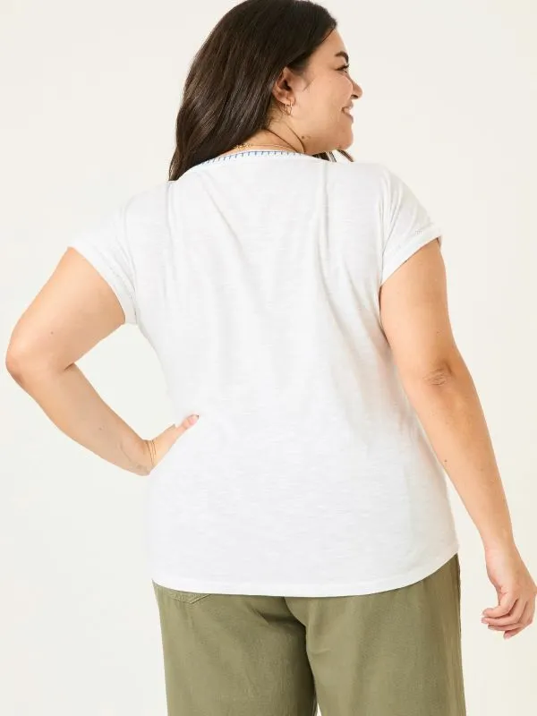 Fat Face Tops and TShirts Women Ivy White Embroidered TShirt