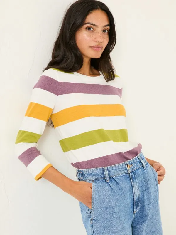 Fat Face Tops and TShirts Women Natalie Ivory 34 Sleeve 100 Cotton Top