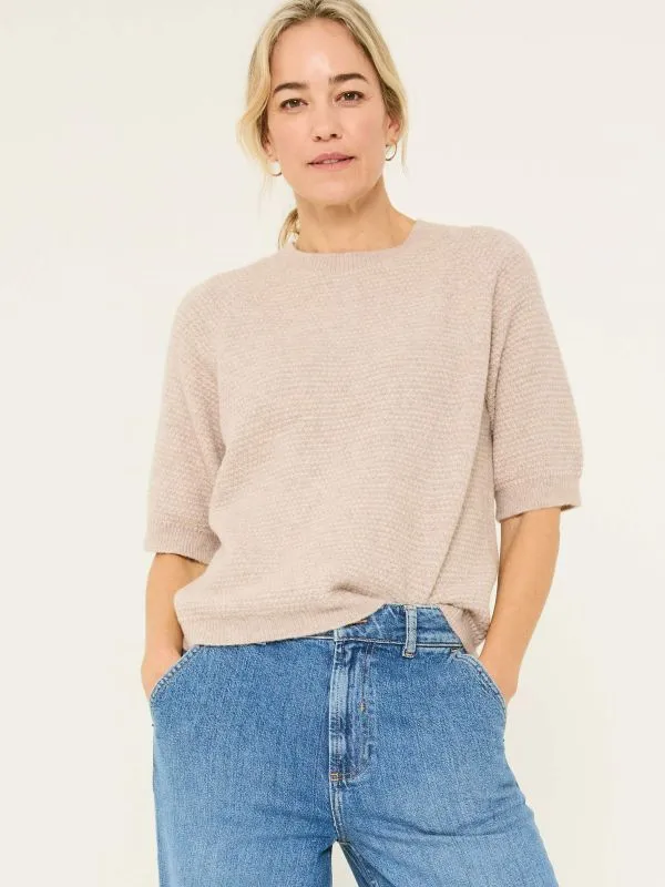 Fat Face Tops and TShirts Women Natural Zandra Textured Knitted TShirt
