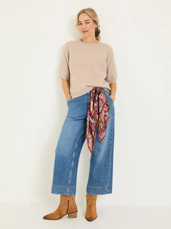 Fat Face Tops and TShirts Women Natural Zandra Textured Knitted TShirt