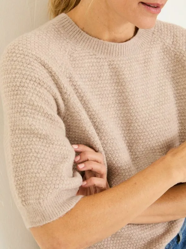 Fat Face Tops and TShirts Women Natural Zandra Textured Knitted TShirt