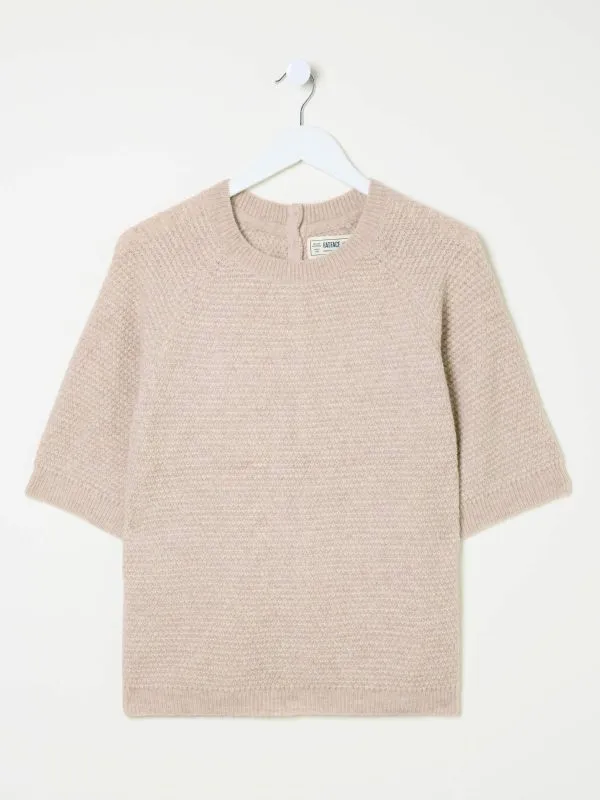Fat Face Tops and TShirts Women Natural Zandra Textured Knitted TShirt
