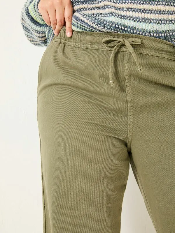 Fat Face Trousers and Leggings Women Ashby Khaki Green Wide Leg Trousers