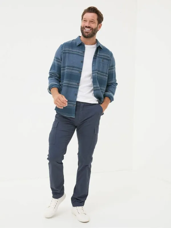 Fat Face Trousers Men Mawes Blue Navy Cargo Trousers
