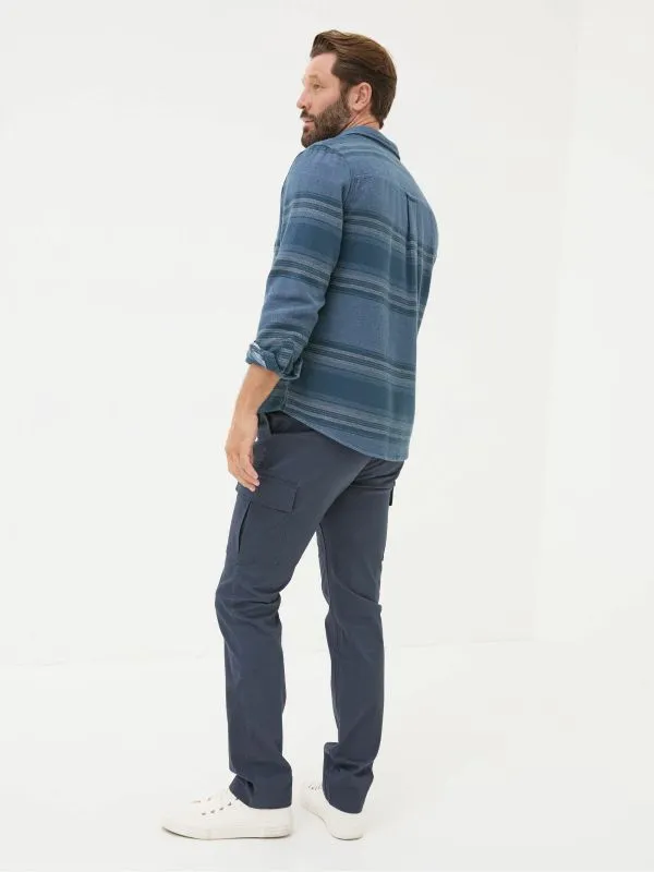 Fat Face Trousers Men Mawes Blue Navy Cargo Trousers