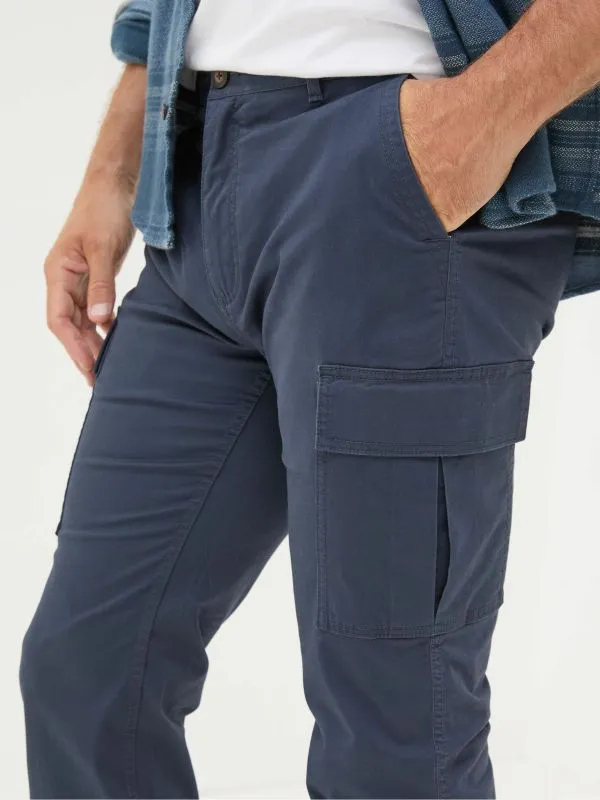 Fat Face Trousers Men Mawes Blue Navy Cargo Trousers