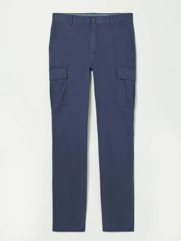 Fat Face Trousers Men Mawes Blue Navy Cargo Trousers