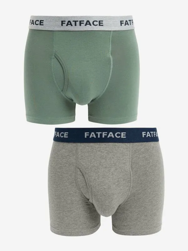 Fat Face Underwear Men Multi Plain Boxers 2 Pack