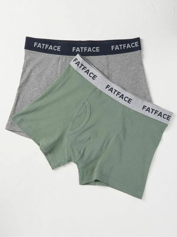 Fat Face Underwear Men Multi Plain Boxers 2 Pack