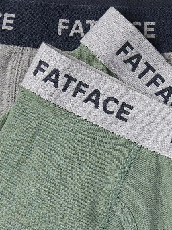 Fat Face Underwear Men Multi Plain Boxers 2 Pack