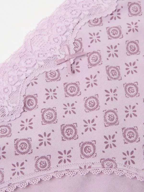 Fat Face Underwear Women Lilac Purple Geo Print Knickers