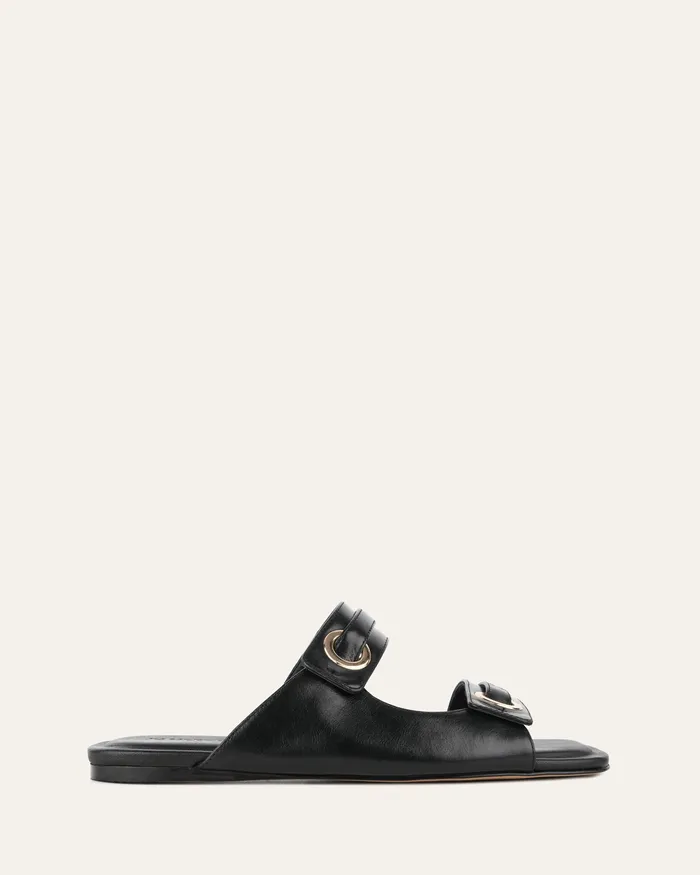 FLAT SANDALS jomercer Women Quill flat sandals black leather